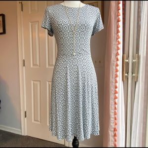 LOFT Stretch Jersey Criss Cross Back Midi Dress